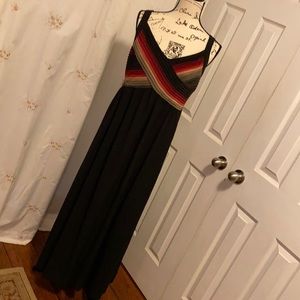 Beautiful black dress with earth tones